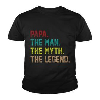 Papa The Man The Myth The Legend Vintage Tshirt Youth T-shirt - Monsterry DE