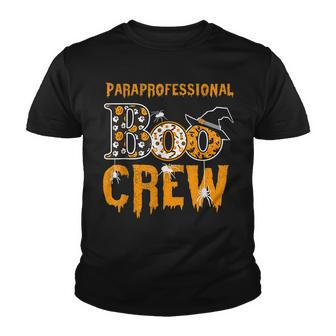 Paraprofessional Teacher Boo Crew Halloween Paraprofessional Youth T-shirt - Seseable