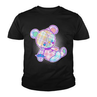 Pastel Kawaii Cute Goth Punk Teddy Bear Youth T-shirt - Monsterry CA