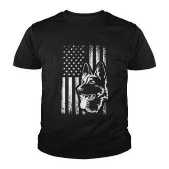 Patriotic German Shepherd American Flag Dog Lover Gift V2 Youth T-shirt - Monsterry DE