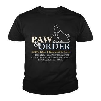 Paw And Order Special Feline Unit Dog And Cat Pets Training Youth T-shirt - Thegiftio UK