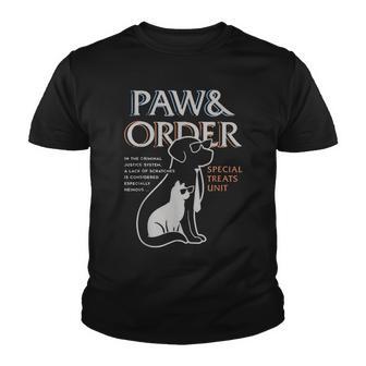 Paw And Order Special Feline Unit Pets Training Dog And Cat Youth T-shirt - Thegiftio UK