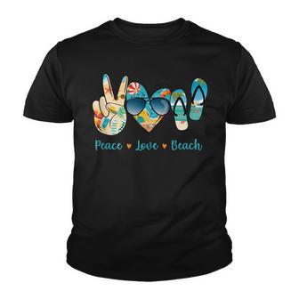 Peace Love Beach Summer Vacation Sunglasses Youth T-shirt - Thegiftio UK