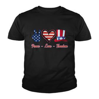 Peace Love Freedom Flag Usa 4Th Of July Youth T-shirt - Monsterry AU