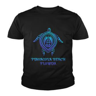 Pensacola Beach Florida Beach Souvenirs Sea Turtle Tribal Youth T-shirt - Monsterry DE