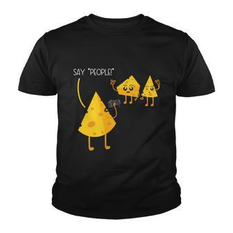 Photographer Cheesy Lover Mozzarella Cheddar Camera Gift Youth T-shirt - Monsterry