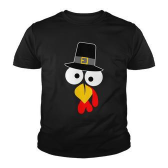 Pilgrim Turkey Big Face Thanksgiving Tshirt Youth T-shirt - Monsterry DE