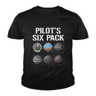 Pilots Six Pack Gift Funny Pilot Aviation Flying Gift Youth T-shirt - Monsterry UK