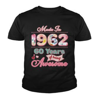 Pink Floral Made In 1962 60 Years Of Being Awesome Birthday Youth T-shirt - Monsterry