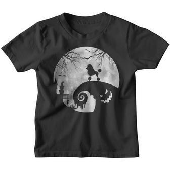 Poodle Dog And Moon Halloween Costume Dog Lover Funny Gifts V2 Youth T-shirt - Thegiftio UK