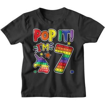 Pop It 7Th Birthday Girls Boys 7 Years Old Fidget Youth T-shirt - Thegiftio UK