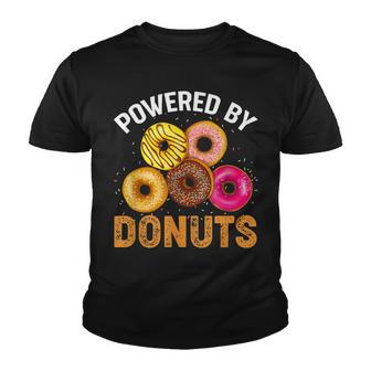 Powered By Donuts Funny Doughnut Donut Lover Youth T-shirt - Thegiftio UK