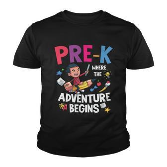 Prek Where The Adventure Begins Back To School V2 Youth T-shirt - Monsterry UK