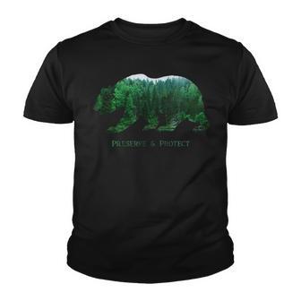Preserve & Protect Vintage National Park Bear Wildlife V2 Youth T-shirt - Thegiftio UK