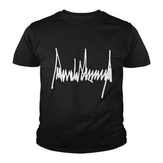 President Donald J Trump Signature Cool Gift Youth T-shirt - Monsterry