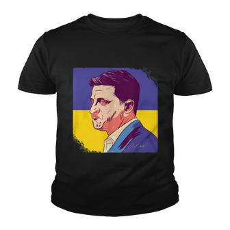 President Zelensky Ukrainian President Supporting Ukraine Youth T-shirt - Monsterry