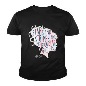 Pro Choice Af Reproductive Rights Messy Bun Us Flag 4Th July Youth T-shirt - Monsterry
