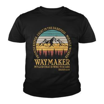 Promise Keeper Waymaker Isaiah Forest Mountains Youth T-shirt - Monsterry