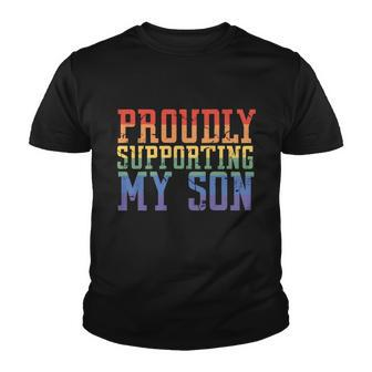 Proudly Supporting My Son Gay Parent Lgbt Proud Mom Dad Gift Youth T-shirt - Monsterry UK