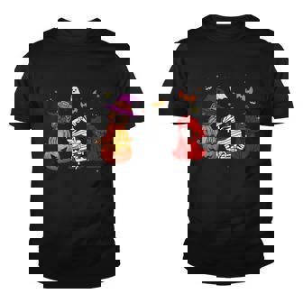 Pug Dog Skeleton Witch Dracula Mummy Funny With Pumpkin Youth T-shirt - Monsterry