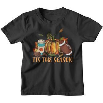 Pumpkin Spice Football Tis The Season Fall Thanksgiving Gift V2 Youth T-shirt - Thegiftio UK