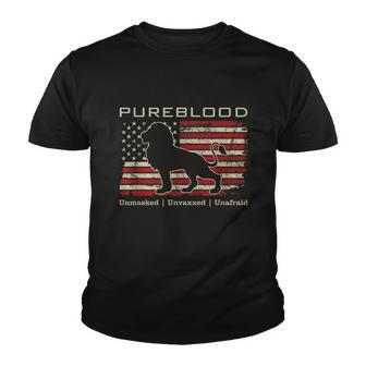 Pureblood Movement Pureblood Medical Freedom Lion Usa Flag Tshirt V2 Youth T-shirt - Monsterry DE