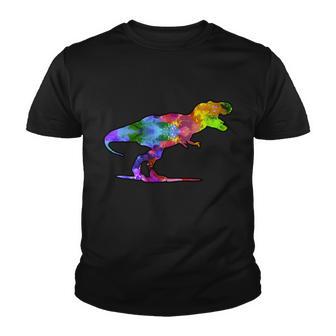 Rainbow Colorful Trex Dinosaur Tshirt Youth T-shirt - Monsterry