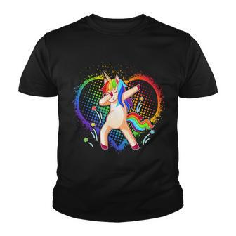 Rainbow Dabbing Unicorn Youth T-shirt - Monsterry AU