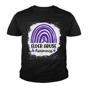 Rainbow Heart Ribbon Elder Abuse Awareness Youth T-shirt - Thegiftio UK