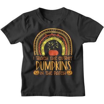 Rainbow I Teach The Cutest Pumpkins In The Patch Halloween V21 Youth T-shirt - Thegiftio UK