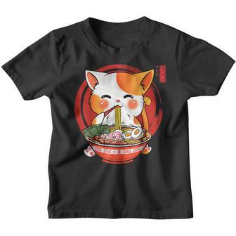 Ramen Cat Kawaii Anime Japanese Food Girls Nager Youth T-shirt - Thegiftio UK
