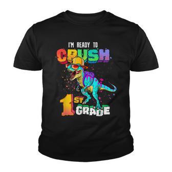 Ready To Crush 1St Grade T-Rex Dinosaur Back To School Boys Youth T-shirt - Thegiftio UK