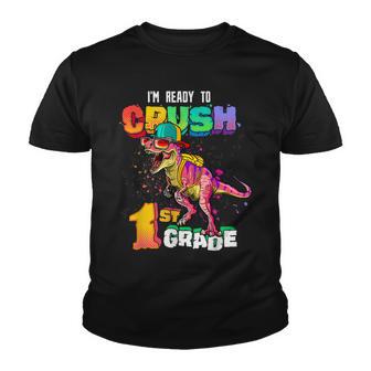 Ready To Crush 1St Grade T-Rex Dinosaur Back To School Girls Youth T-shirt - Thegiftio UK