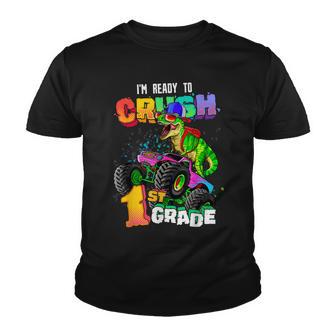 Ready To Crush 1St Grade T-Rex Dinosaur Monster Truck Boys Youth T-shirt - Thegiftio UK