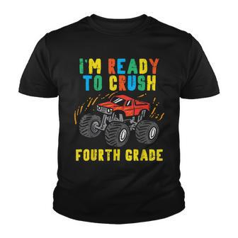 Ready To Crush 4Th Grade Monster Truck First Day School Boys Youth T-shirt - Seseable