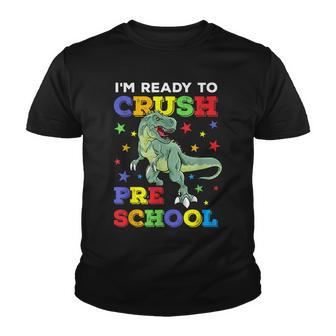 Ready To Crush Preschool Boys Back To School Dinosaur Prek Youth T-shirt - Thegiftio UK