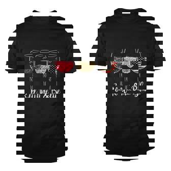 Red Wine And Blue Funny 4Th Of July Drinking Wine Lover Youth T-shirt - Monsterry