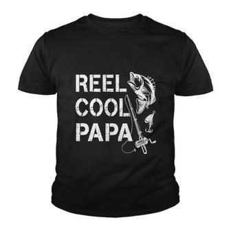 Reel Cool Papa Fishing Dad Fathers Day Fisherman Fish Youth T-shirt - Monsterry