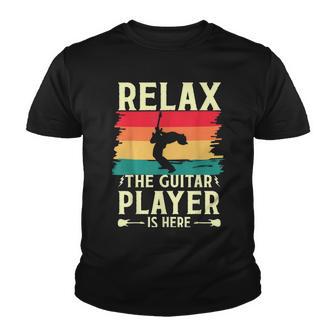 Relax The Guitar Player Is Here Retro Vintage Rock Guitarist Youth T-shirt - Thegiftio UK