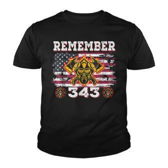 Remember Vintage Distressed Firefighter American Flag 343 Youth T-shirt - Thegiftio UK