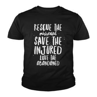 Rescue Save Love - Cute Animal Rescue Dog Cat Lovers Youth T-shirt - Seseable