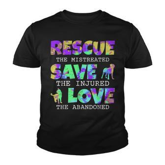 Rescue Save Love For A Animal Lover Dog Rescue Animal Rescue Youth T-shirt - Thegiftio UK