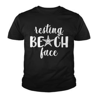Resting Beach Face Funny Summer Vibes Beach Vacay Summertime Youth T-shirt - Thegiftio UK