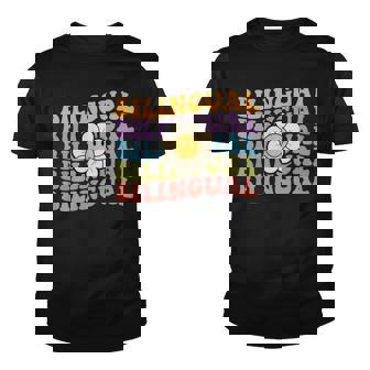 Retro Groovy Bilingual Teacher Back To School Youth T-shirt - Seseable