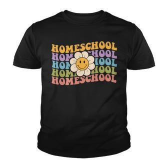 Retro Groovy Homeschool Teacher Back To School Home School Youth T-shirt | Seseable CA