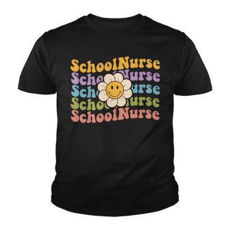 Retro Groovy School Nurse Back To School Youth T-shirt - Seseable