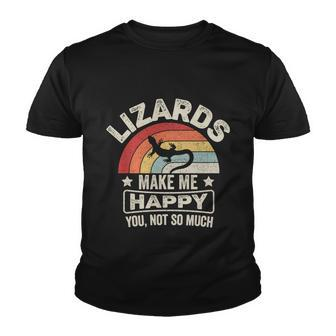 Retro Lizards Make Me Happy You Not So Much Lizard Lover Cool Gift Youth T-shirt - Monsterry UK