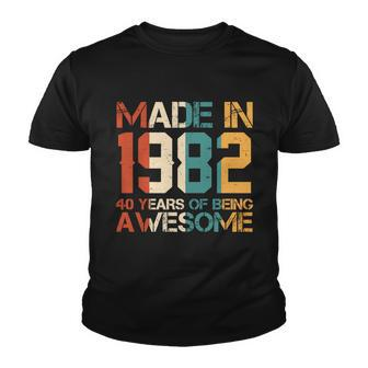 Retro Made In 1982 40 Years Of Being Awesome Birthday Youth T-shirt - Monsterry UK