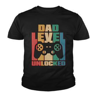 Retro New Dad Level Unlocked Video Gamer Tshirt Youth T-shirt - Monsterry AU