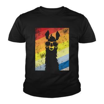 Retro No Drama Llama Tshirt Youth T-shirt - Monsterry